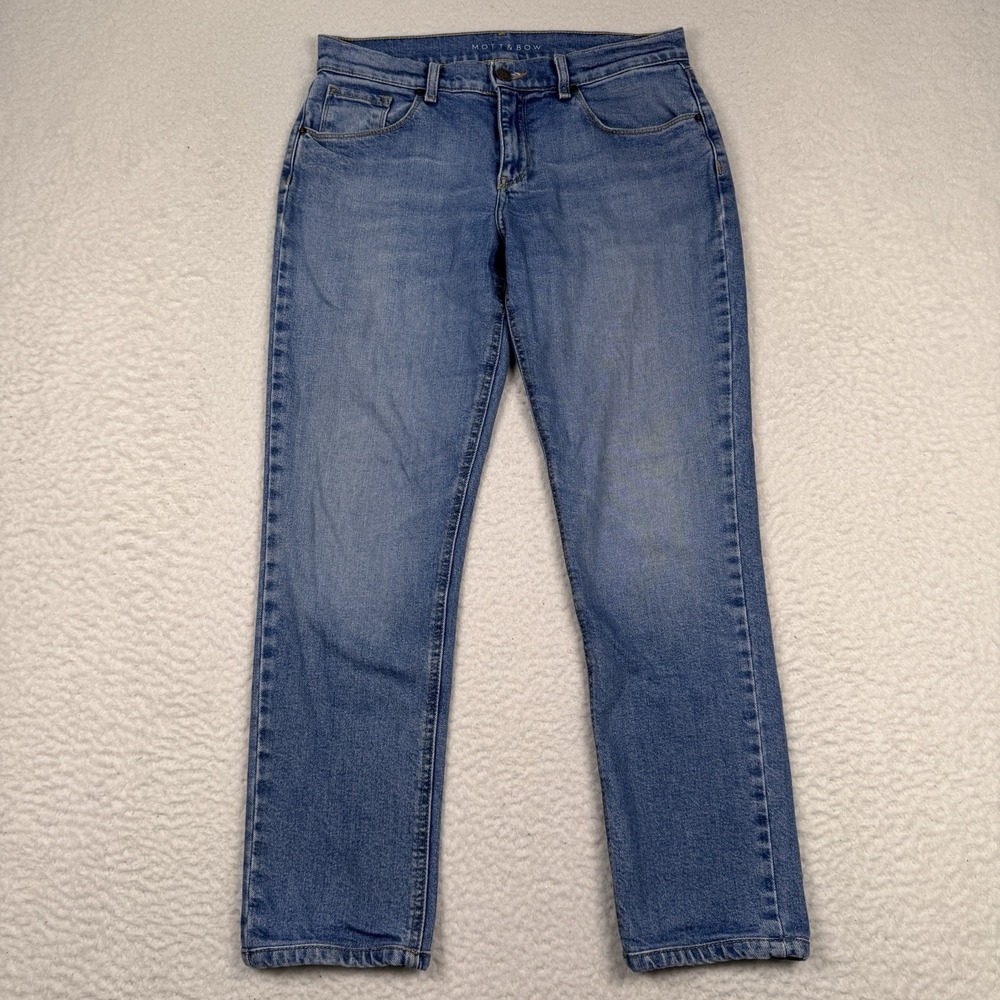 Mott & Bow Boyfriend Jeans Womens 28x30 (28x27.5) Blue Mid Rise Stretch Denim